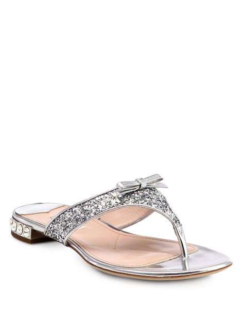 fake miu miu glitter shoes|Silver Glitter Sandals .